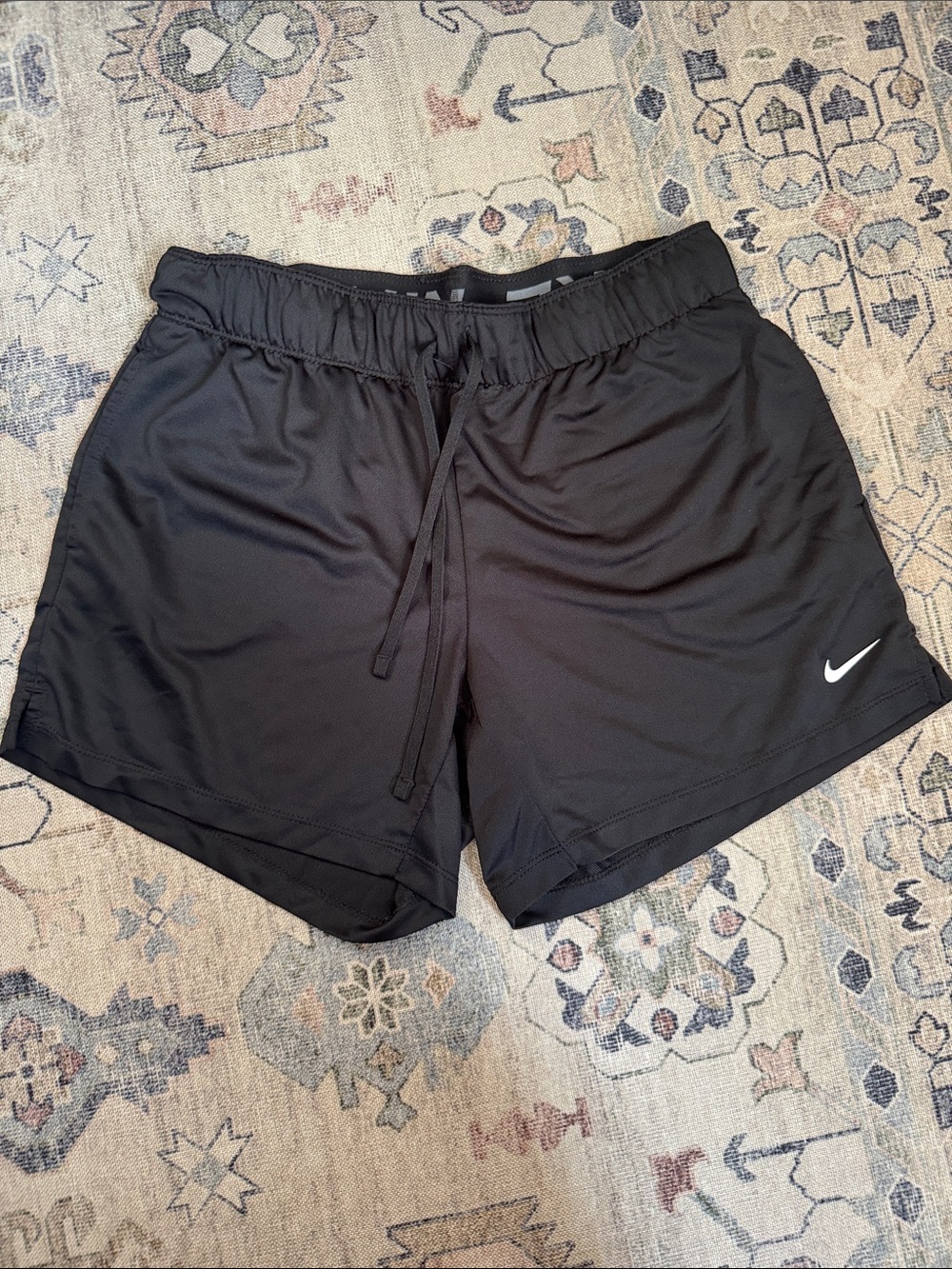 Nike Black Women’s Athletic Shorts with White Swoosh